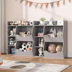 Kinder Bücherregal und Spielzeugaufbewahrung, 3-stufiger Spielzeugorganizer, 5 Würfel Aufbewahrungsschrank, Kleinkinder Bücherregal