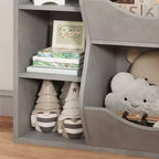 Kinder Bücherregal und Spielzeugaufbewahrung, 3-stufiger Spielzeugorganizer, 5 Würfel Aufbewahrungsschrank, Kleinkinder Bücherregal