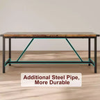 71-Inch Rectangular Dining Table for 8, Large Industrial Wood Kitchen Table with Durable Metal Frame, Perfect for Big Families