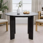 42 Black Solid Wood Farmhouse Dining Table Round Wood Top for Modern Dining Rooms & Family Gatherings