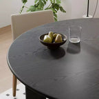 42 Black Solid Wood Farmhouse Dining Table Round Wood Top for Modern Dining Rooms & Family Gatherings