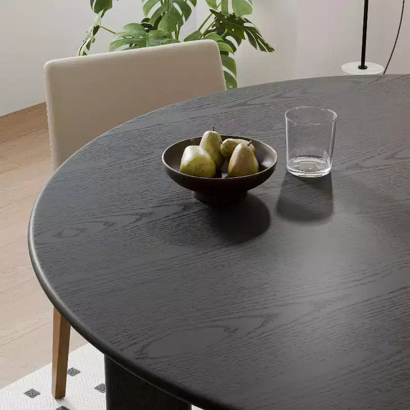 42 Black Solid Wood Farmhouse Dining Table Round Wood Top for Modern Dining Rooms & Family Gatherings