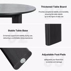 42 Black Solid Wood Farmhouse Dining Table Round Wood Top for Modern Dining Rooms & Family Gatherings