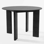 42 Black Solid Wood Farmhouse Dining Table Round Wood Top for Modern Dining Rooms & Family Gatherings