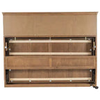 Wood Twin Size Murphy Bed with Charging Station and a Drawer