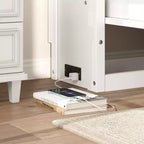 Wood Twin Size Murphy Bed with Charging Station and a Drawer