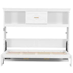 Wood Twin Size Murphy Bed with Charging Station and a Drawer