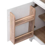 71 Wood Arched Kitchen Pantry Cabinet with 2 Drawers, Kitchen Storage Cabinets with Glass Door, Tall Cupboard for Kitchen/Dining Room