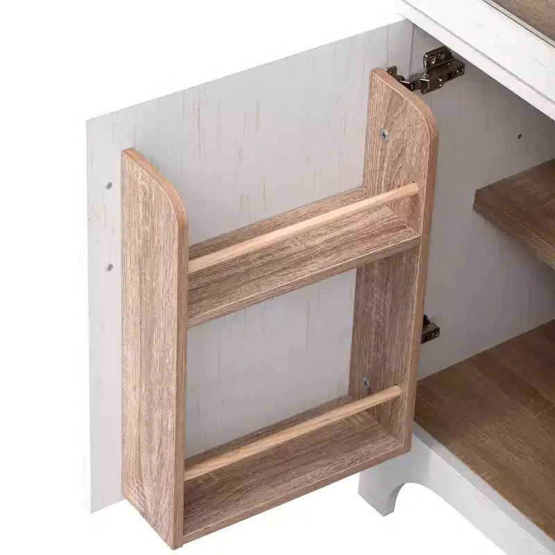 71 Wood Arched Kitchen Pantry Cabinet with 2 Drawers, Kitchen Storage Cabinets with Glass Door, Tall Cupboard for Kitchen/Dining Room