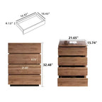32 Modern 4-Drawer Dresser - Vertical Storage Chest with Walnut Wood Finish - Minimalist Handle-less Design for Small Spaces