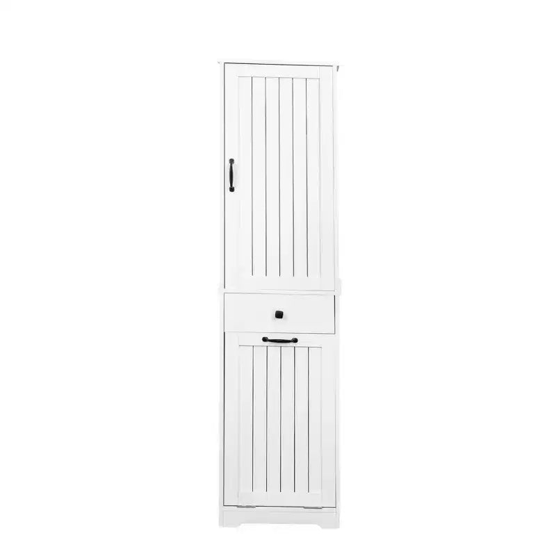 Bathroom Storage Cabinet Laundry Cabinet with 1 Storage Cabinet and 1 Drawer, White