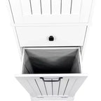 Bathroom Storage Cabinet Laundry Cabinet with 1 Storage Cabinet and 1 Drawer, White