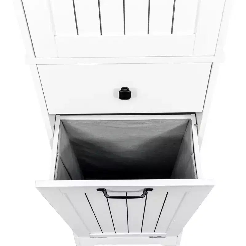 Bathroom Storage Cabinet Laundry Cabinet with 1 Storage Cabinet and 1 Drawer, White