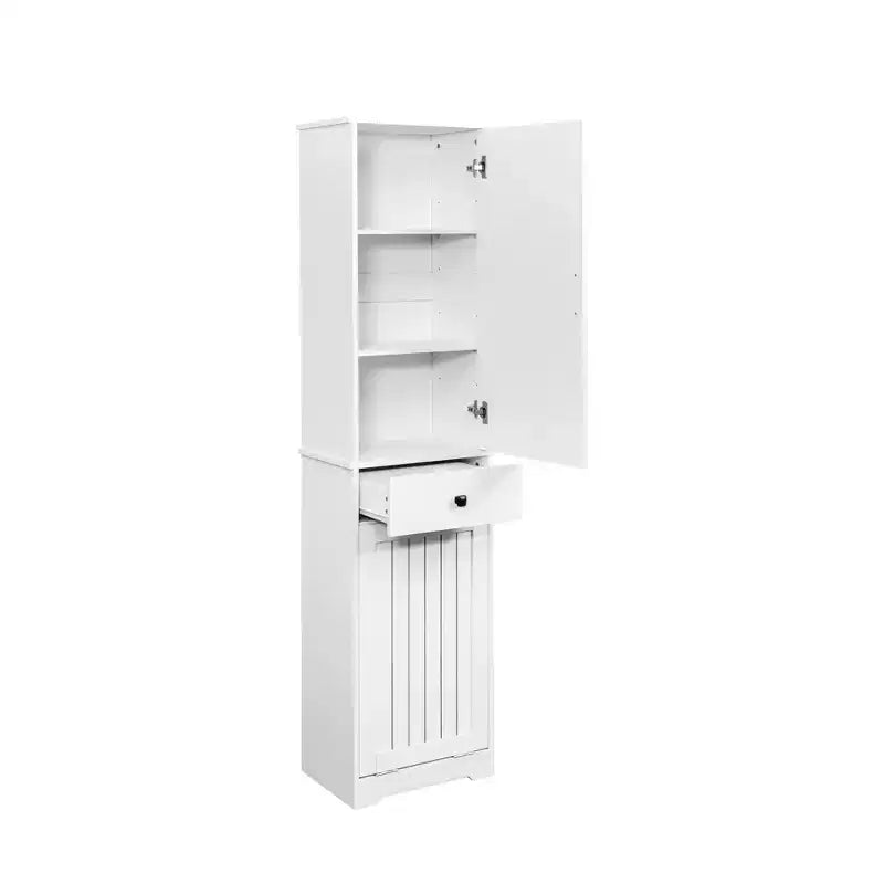 Bathroom Storage Cabinet Laundry Cabinet with 1 Storage Cabinet and 1 Drawer, White