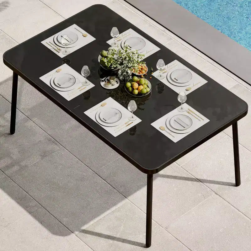 59 Tempered Glass Patio Dining Table