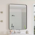 30x40 Inch Wall Mounted Black Rectangular Mirror Metal Framed Mirror