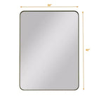 30x40 Inch Wall Mounted Black Rectangular Mirror Metal Framed Mirror