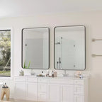 30x40 Inch Wall Mounted Black Rectangular Mirror Metal Framed Mirror