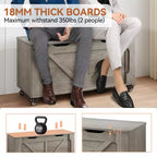 Storage Chest, Wooden Storage Bench with 4 Wheels, 39.4 Storage Trunk with 2 Safety Hinges, Supports 350 Lbs,Round Corner,U-Shape Cutout,for Entryway