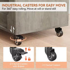 Storage Chest, Wooden Storage Bench with 4 Wheels, 39.4 Storage Trunk with 2 Safety Hinges, Supports 350 Lbs,Round Corner,U-Shape Cutout,for Entryway