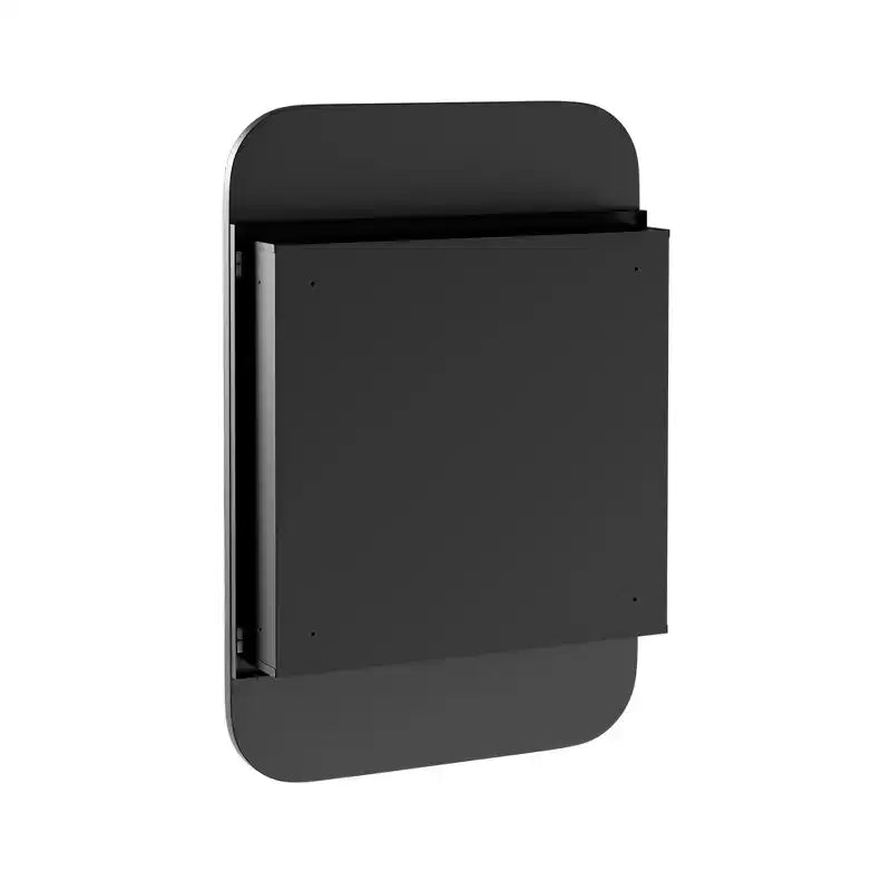 24 x 16 Bathroom Cabinet with Mirror Stainless Steel Frame and 2 Adjustable Shelves Wall Medicine Cabinets Mirrors Rectangle Recessed Black
