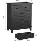 34-in Tall Vertical Drawer Dresser Chic Concave Drawer Design, Large Storage, Modern Freestanding Closet Chest for Bedroom or Living Room
