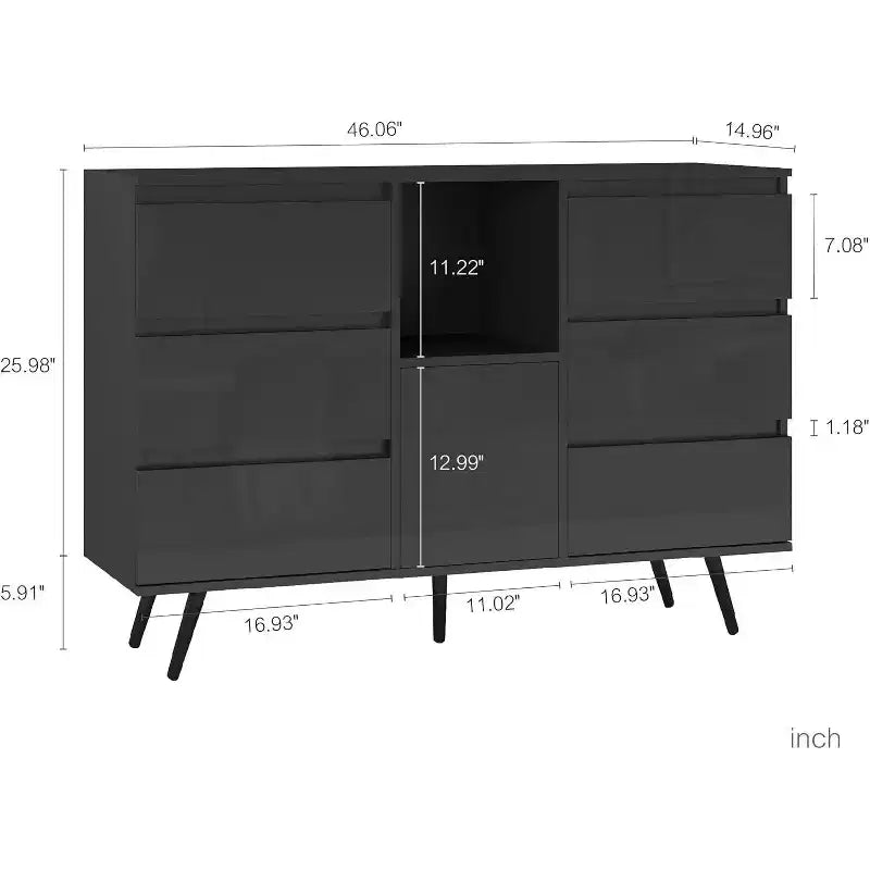 Modern Storage Cabinet, Entryway Sideboard with Drawer & Shelves, Space-Saving Accent Buffet for Hallway, Kitchen, Living Room