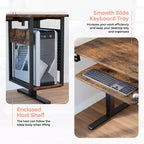 57 Standing Computer Desk, Height Adjustable Desk with Keyboard Tray & Host Shelf for Home Office, L-Shaped Gaming Desk with Pegboard