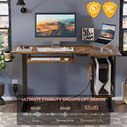 57 Standing Computer Desk, Height Adjustable Desk with Keyboard Tray & Host Shelf for Home Office, L-Shaped Gaming Desk with Pegboard