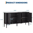 Gabinete buffet de 59 pulgadas de ancho con función de almacenamiento, gabinete de cocina, mesa consola de madera, gabinete decorativo para barra de café en comedor  