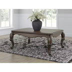 Couchtisch mit dunkelbraunem Finish und Cabriole-Beinen  