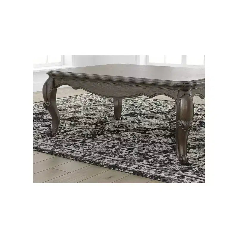 Couchtisch mit dunkelbraunem Finish und Cabriole-Beinen  