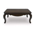 Couchtisch mit dunkelbraunem Finish und Cabriole-Beinen  