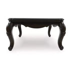 Couchtisch mit dunkelbraunem Finish und Cabriole-Beinen  