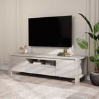 63 TV Stand with Doors and Cabinet, Farmhouse Entertainment Center, Entertainment Stand for TVs Up to 70, TV Console for Living Room, Bedroom