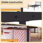 Metal Twin Size Bed Frame, Platform Bed Frame, Mattress Foundation with Headboard & Footboard, NO Box Spring Needed, Easy Assembly, Pink